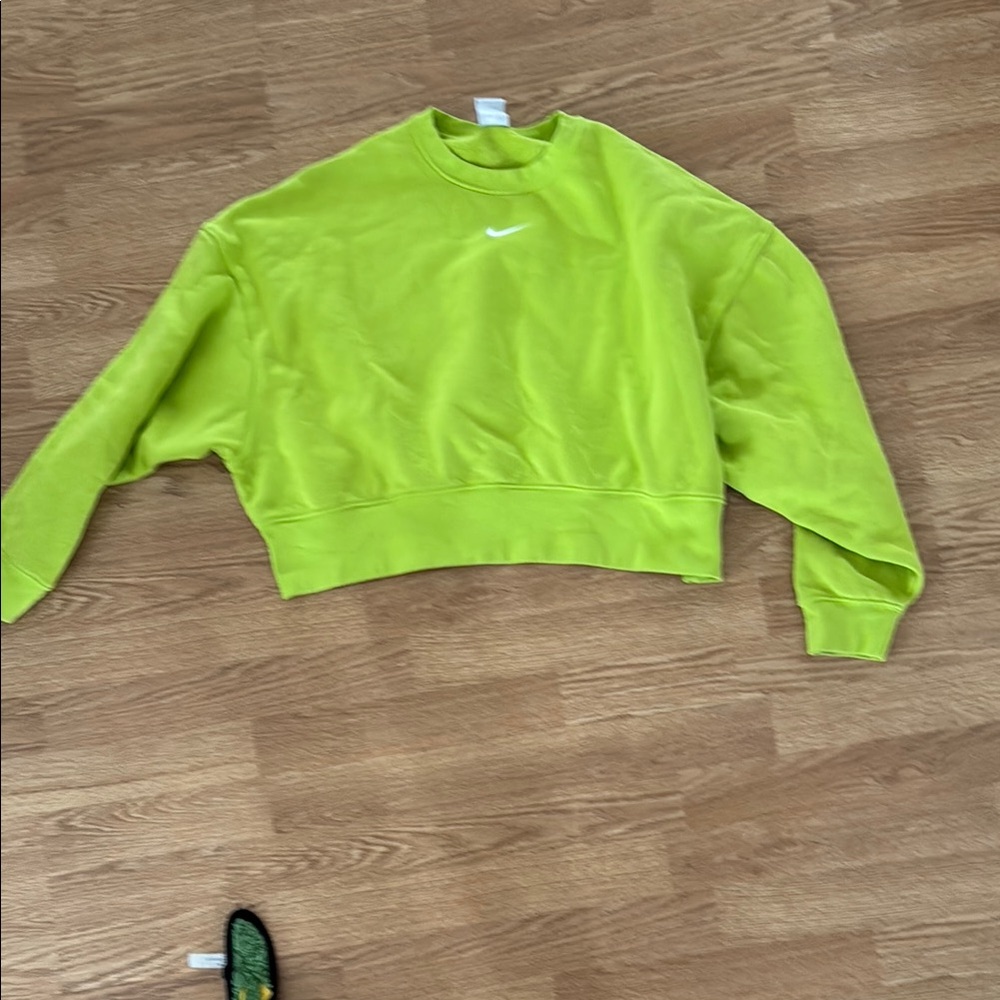 Nike Green Boxy Cropped Hoodie